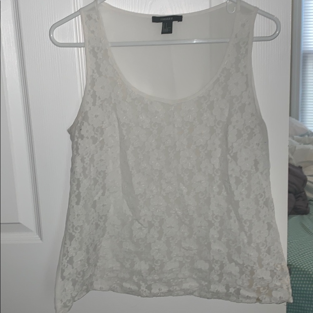 White floral tank
